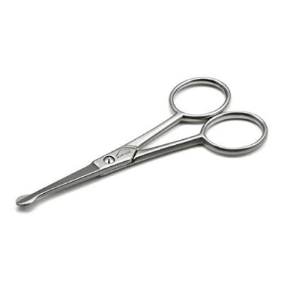 Image of Mont Bleu Ear &amp; Nose Hair Scissors, Straight Blades, Carbon Steel, Made in Italy