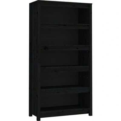 Image of vidaXL Book Cabinet Black 80x35x154 cm Solid Wood Pine