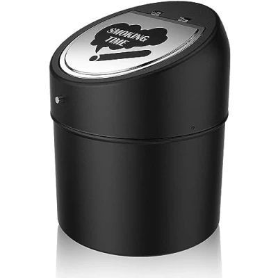 Image of LegendTech Stainless Steel Ashtray with Lid, Windproof Tabletop for Cigarettes, Portable Non Slip Base Indoor and Outdoor Use, the Garden Balcony (Black)