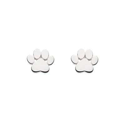 Image of Dew Sterling Silver Small Paw Print Stud Earrings (No packaging)