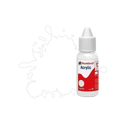 Image of Humbrol Model Paint DB0130 No 130 White Satin (14ml), Acrylic Paints for Models, Plastic, Metal, Wood, Glass, Ceramics and More, Touch Up Hobby Bottle Craft Kits
