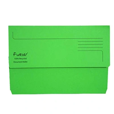 Image of Exacompta Forever Document Wallet Manilla Foolscap Bright Green (Pack of 25) 211/5004+ Free Finchley Pen