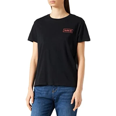 Image of Hurley Women&#039;s W Mandala Brah Relaxed Gf Tee Shirt, Caviar, XS