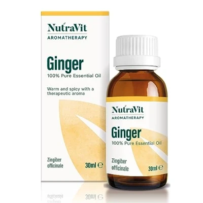 Image of NutraVit Chinese Ginger Oil 100% Pure Essential 30ml Therapeutic Grade Aromatherapy Diffuser, Humidifier &amp; Massage for Pain Relief, Nausea Relief Hair Growth