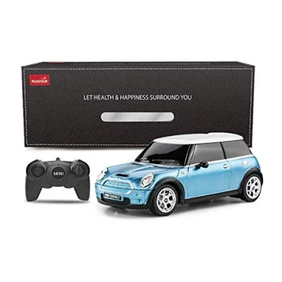Image of Mini Cooper S Blue 1:24 RC Toy Car, Remote Control Kids gift