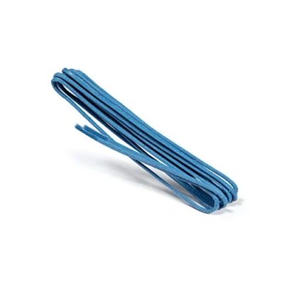Image of Kaps Waxed Round Thin Laces, 2 mm Quality 100% Cotton Shoe Laces for Casual and Fashion Footwear, Trendy Colours, Made in Europe, 1 pair (90 cm 36 inch 5 to 6 eyelet pairs / 52 Blue)