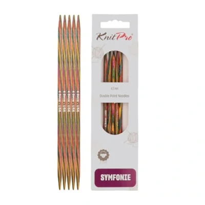 Image of KnitPro 15 cm x 4 mm Symfonie Double Pointed Needles, Multi Color