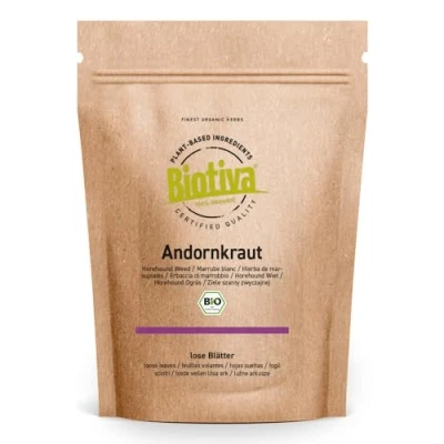 Image of Andorra herb Tea Organic 100g White Cut Medical Plant of The Year 2018 Marrubium vulgare Packed in Germany (DE ECO 005)