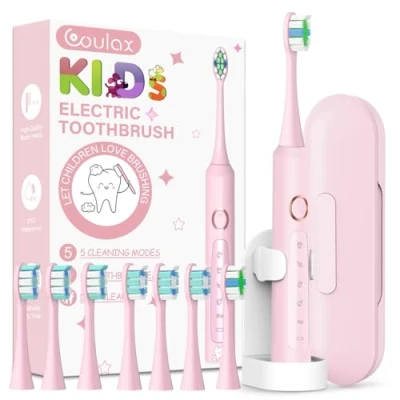 Image of Sonic Electric Toothbrush for Kids Toothbrushes with 8 Tooth Brush Replacement Head and 5 Brushing Modes, 120 Days of Use 3 Hour Fast Charge, 2 Minute Smart Timer