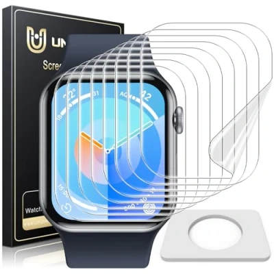 Image of UniqueMe for Apple Watch Series 10 42mm Screen Protector 8 Pack Ultra Thin HD Clear Soft Anti Scratch TPU Protective Film [Fingerprint Support] [Case Friendly] [Easy Installation]
