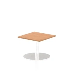 Image of Italia 600mm Poseur Square Table Oak Top 475mm High Leg