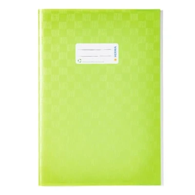 Image of HERMA Exercise Book Cover A4, with Inscription Label, Made of wipeable and Sturdy Plastic, Slip on Jackets for School, Light Green
