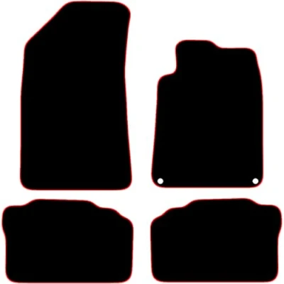 Image of Carsio Carpet Car Mats For Peugeot 508 2011 2019 Tailored Fit Floor Mat Set Complete Accessory Black Custom Fitted All Weather, Anti Slip Backing &amp; Red Trim
