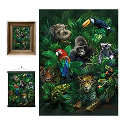 Image of 3D LiveLife Lenticular wall Art Prints Jungle Pals from Deluxebase. Unframed Wild Animal Poster. A perfect filler. Original artwork licensed renowned artist, Tami Alba