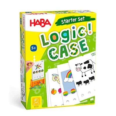 Image of HABA 306120 Logic! CASE Starter Set 5+ 77 Colourful Puzzle Fun for 1 Children, Perfect as a Travel Game, Ages 5 and Up English Version (Made in Germany)