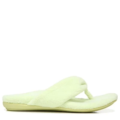 Image of Vionic Lydia Women&#039;s Washable Thong Post Arch Supportive Slipper, Pale Lime, 7 UK