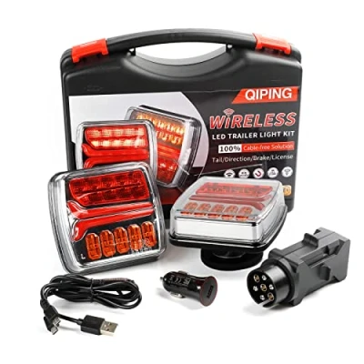 Image of Qiping Wireless Neon Trailer Light Magnetic with E mark approved, Waterproof, Rechargeable 12V Cordless LED Board Lights Number Plate Lamp