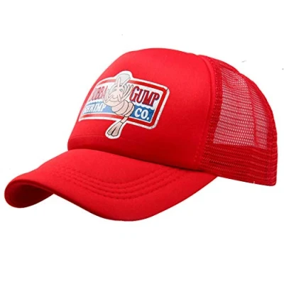 Image of Danlai Unisex Truck Baseball Mesh Cap Adjustable Snapback Bubba Gump Shrimp Embroidered Hats Red