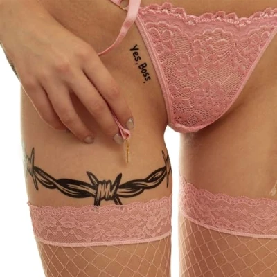 Image of 1 x Large Barbed Wire Tattoo Motif in Black Temporary Body (1)