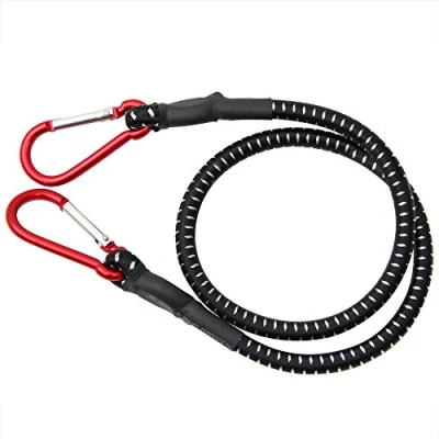 Image of Deuba 1x or 2 x 80cm 100cm Bungee Cord Set Elastic Bungees with Carabiner Hook Heavy Duty Rope Strap Strong Military Army
