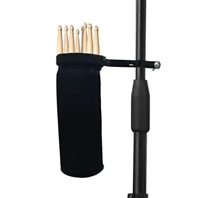 Image of Drumstick Container Bag, Drum Stick Holder Nylon Bag for Set Clamp on Container(black)