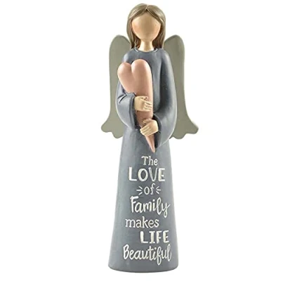 Image of Feather &amp; Grace Love Holding Heart,Figurine for Women, Statue Home or Room Decor, Guardian Angel Ornament Gifts Her Resins Multi, one Size