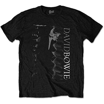 Image of David Bowie T Shirt Distorted Photo Logo Official Mens Black L