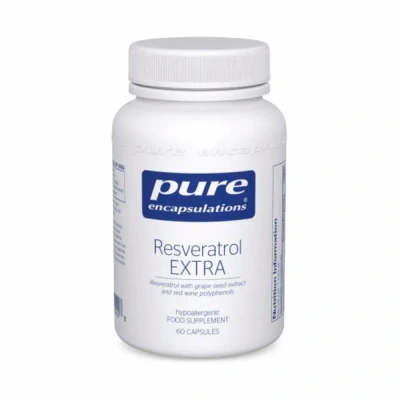 Image of Pure Encapsulations Resveratrol Extra 100mg with Grape Seed Extract and Red Wine Polyphenols 60 Capsules