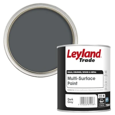 Image of Leyland Trade Multi Surface Paint Suitable For 8 Different Surfaces Grey 750ml
