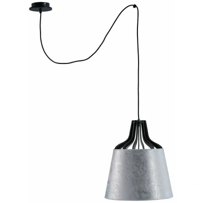 Image of Ivo Dome Pendant Ceiling Light Silver, 38cm, 1x E27, 200cm Wire
