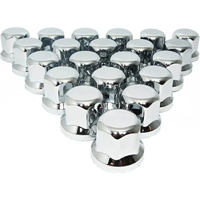 Image of 20pcs 32mm Wheel Nut Cover Caps Plastic Lux CHROME fit Lorry Trailer Bus Truck Car Vehicle LKW