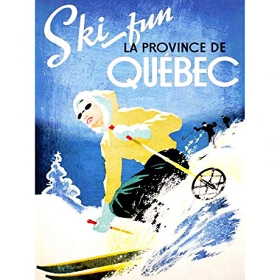 Image of Wee Blue Coo TRAVEL TOURISM WINTER SPORT QUEBEC CANADA SKI SNOW DOWNHILL POSTER PRINT 18x24 INCH LV4321