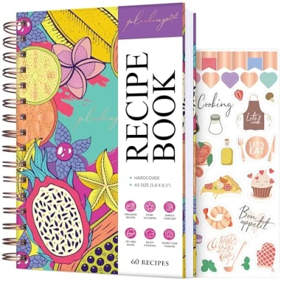 Image of PLANBERRY Recipe Book Blank Hardcover Cookbook to Write in Your Own Recipes Empty Cook Journal Fill Family Notebook 60 Recipes, 14x21cm (Gourmet Garden)