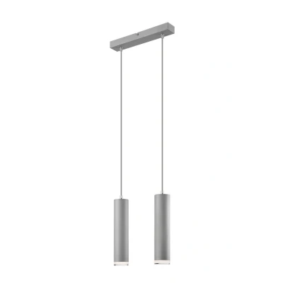 Image of Franco Bar Pendant Ceiling Light Silver, 2x E27