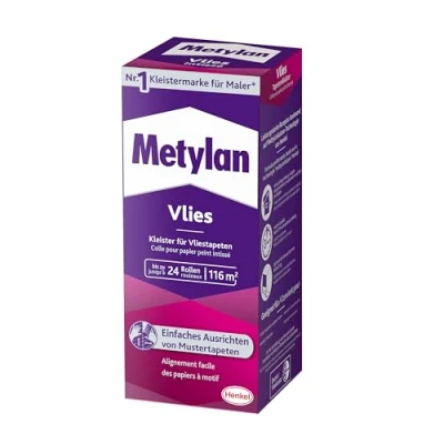 Image of Metylan non woven wallpaper paste for with smooth or textured back, easy to use paste, high yield 1 x 720 g