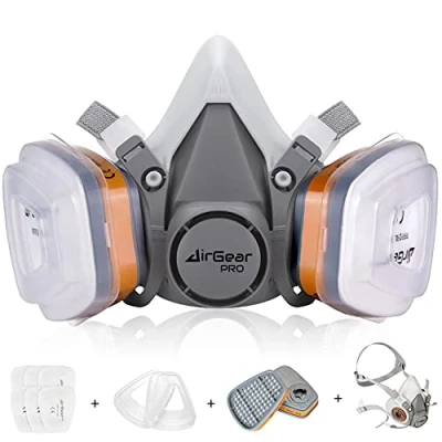 Image of AirGearPro M 500 Reusable Respirator mask with A1P2 Filters Anti Dust Gas Ideal for Spray painting, Sanding, construction, Chemical, DIY