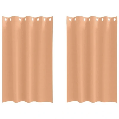 Image of vidaXL Curtains with 2 pcs Light brown 175 x 140 cm Polyester