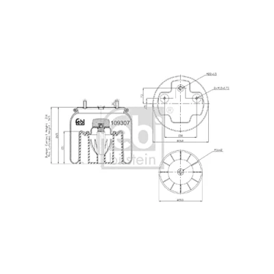 Image of 0542943860, 0542943910 Boot, air suspension FEBI BILSTEIN 109307
