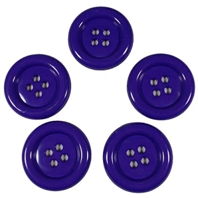 Image of Large Round Clown 4 Hole Buttons 50mm (5, Purple)