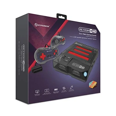Image of Hyperkin RetroN 3 HD in 1 Retro Gaming Console for NES, Super Famicom, and Genesis/ Mega Drive (Space Black) Sega Genesis