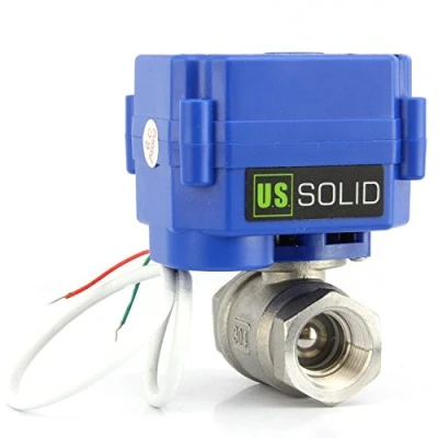 Image of U.S. Solid 3/4&quot; Motorized Ball Valve Stainless Steel Electrical Valve, 9 24V AC/DC, 2 Wire Auto Return Setup