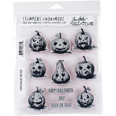 Image of Stampers Anonymous CMS309 Pumpkinhead Cling Rubber Stamp Set, Synthetic Material, Multi Colour, 24.8 x 18.6 0.8 cm