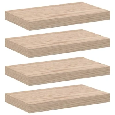 Image of vidaXL Floating Shelves 4 Pcs Brown Engineered Wood Display/Storage 40 x 23.5 cm Versatile Wall Mounted for Kitchen, Living Room, Bedroom, Bathroom
