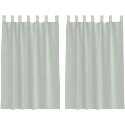 Image of vidaXL Voile Curtains with Loops 2 pcs Light Grey 140x175 cm