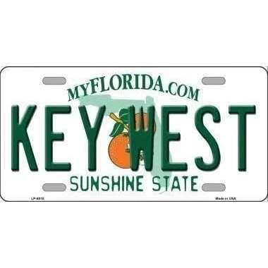 Image of LP 6010 Key West Florida Novelty Metal License Plate sign tin 8x12 inches