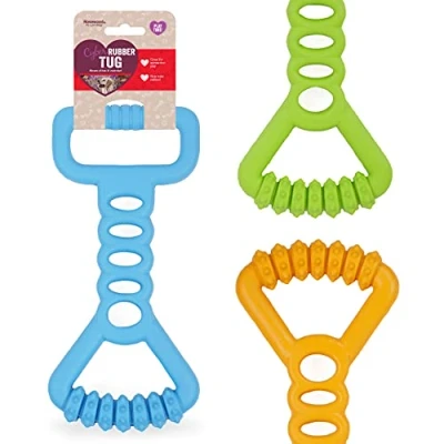 Image of Rosewood Rubber, Tough Chew Resistant, Interactive Tug Dog Toy, Assorted Colours