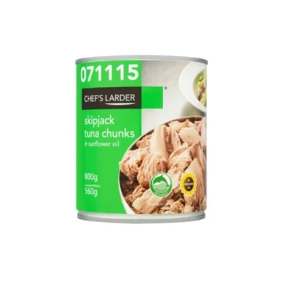 Image of Chef&#039;s Larder Skipjack Tuna Chunks in Sunflower Oil 800g x 6