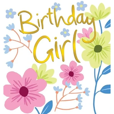 Image of Lucilla Lavender Colourful Flower Assortment Birthday Girl Card Greeting