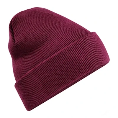 Image of Beechfield Recycled Original Cuffed Design Beanie Burgundy