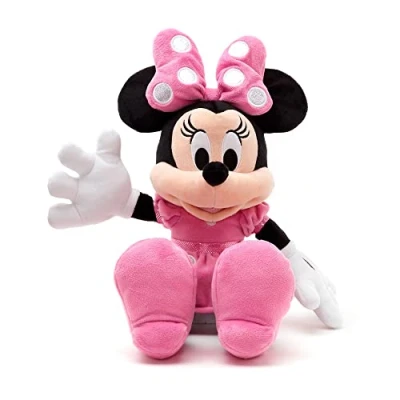 Image of Disney Store Official Minnie Mouse Medium Soft Toy for Kids, 45cm/17, Cuddly Character with Feel Finish and Embroidered Details, Polka Dot Dress Bow Suitable Ages 0+
